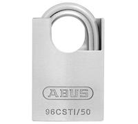 ABUS Titalium 96CSTI/50 gl.-7565 Padlock - Keyed Alike - Lightweight Lock Body Made of Solid Special Aluminium - Integrated Shackle Protection - ABUS Security Level 8 - Silver