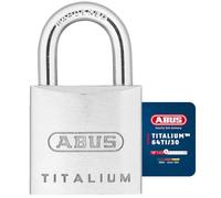 ABUS Titalium AB64TI/30 Padlock - Lock Body Made of Special Aluminium - Hardened Steel Shackle - ABUS Security Level 4 - Silver, Grey, 30mm
