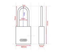 ABUS Titalium Padlock 40mm Long Shackle - 64TI/40HB63
