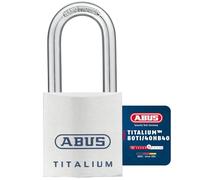 ABUS Titalium Padlock 80TI/40HB40 - with high Shackle - Basement Lock with Lightweight, Solid Lock Body Made of Special Aluminium - ABUS Security Level 6 - Silver