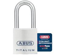 ABUS Titalium Padlock 80TI/40HB40 - with high Shackle - Basement Lock with Lightweight, Solid Lock Body Made of Special Aluminium - ABUS Security Level 6 - Silver