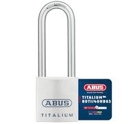 ABUS Titalium Padlock 80TI/40HB63 gl.-8012 - keyed Alike and with high Shackle - Lightweight Lock Body Made of Special Aluminium - ABUS Security Level 6 - Silver