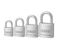 Abus Titalium Series Padlocks with x2 Keys Outdoor Shed Gate Lock Hardened Steel