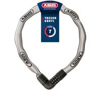 ABUS Tresor 6807C Combination Lock with 360° Bolts, 7 mm Thick Steel Chain, 4-Digit Combination Code, Bicycle Lock with Security Level 7, Length 110 cm, Reflective