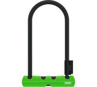 ABUS U-lock Ultra 410 + SH34 lock holder - Bicycle lock with round shackle - security level 8 - Black/Green - 230 mm shackle height