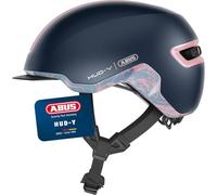 ABUS Urban Helmet HUD-Y - with magnetic, rechargeable LED rear light & magnetic fastener - Cool bike helmet for everyday use - for men and women