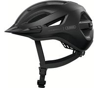ABUS Urban-I 4.0 LR city helmet - bicycle helmet with ponytail opening, visor, magnetic fastener - light ready for rear light retrofitting - for teenagers, women and men - size L, black