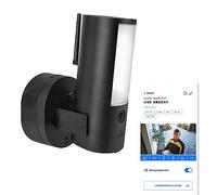 ABUS WLAN Light Outdoor Camera PPIC46520, Smart Security Camera with Outdoor Light, Person/Animal/Vehicle Detection, App Control, 2-Way Audio, SD Card - Black