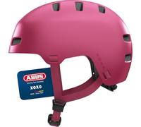 ABUS XOXO Bicycle Helmet - City Helmet in Skater Look - Helmet for Skateboard, Bike, Scooter - with Optimised Chin Pad - for Teenagers and Adults - Size L, Mono Red