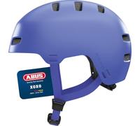 ABUS XOXO Bicycle Helmet - City Helmet in Skater Look - Helmet for Skateboard, Bike, Scooter - with Optimised Chin Pad - for Teenagers and Adults - Size L, Mono Blue