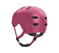 ABUS XOXO Bicycle Helmet - City Helmet in Skater Look - Helmet for Skateboard, Bike, Scooter - with Optimised Chin Pad - for Teenagers and Adults - Size S, Mono Red