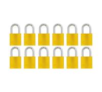ABUS Yellow 72/40 Lockout Tagout Padlock w/ 1"" Shackle 12 Pack Keye