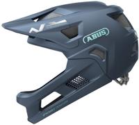 ABUS MTB helmet YouDrop FF - full-face helmet for kids and teens - for entry-level mountain biking - with removable chin guard - blue, size S