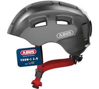 ABUS Youn-I 2.0 bike helmet - with light for children, teenagers and young adults - for girls and boys - titan, size S