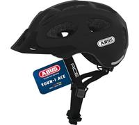 ABUS Youn-I ACE City Helmet - Modern Bicycle Helmet for Daily Use - for Women and Men - Black, Size L