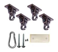 ABUSA Heavy Duty Bronze Swing Hangers Screws Bolts Included Over 5000 lb Capacity Playground Porch Yoga Seat Trapeze Wooden Sets Indoor Outdoor (4 Pack)
