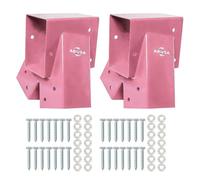 ABUSA Heavy Duty Swing Sets Brackets 2 Pink A-Frame Swing Set Brackets with All Accessories for Playground Equipment Mounting Parts Hardware Included (P007)