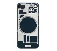ABUSVEX Back Glass Replacement for iPhone 15 Rear Back Cover Glass with Logo Waterproof and Camera Lens+Professional Repair Tool Kit (Blue)