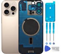 ABUSVEX Original 16 Pro Max Back Glass Cover Battery Door Replacement & Waterproof Tape, Pre-Installed Camera Frame for iPhone 16 Pro Max All Carriers Repair Tool (Desert Titanium)