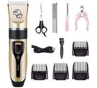 Abuycs Dog Grooming Clippers for Pets, Cat Hair Trimmer Kit, Dog Clippers, Pet Shaver, Low Noise, Professional Hair Clipper Set with 4 Comb + Pro Accessories, Quiet Rechargeable Shaving Tool