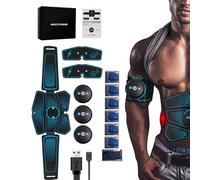 Abviberi Ab Stimulator, Abs Trainer Muscle Stimulator with 6 Modes & 10 Levels, Portable Rechargeable Abs Machine, Abdominal Trainer Belt for Men Women Home Office (#A)