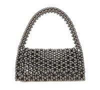 Abvokury YUSHINY Candy Color Acrylic Beaded Hollow Handbag Evening Clutch Triangle Bags for Wedding Party, Gunmetal, S