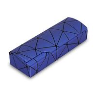 Abwuulq - Blue Lattice Dazzling Glasses Case, Portable Hard Protective Case for Glasses, Fashion Rigid Cover, Unisex, 6.3X2.1X1.4in