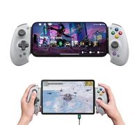 abxylute S9 Full-Size Gaming Phone Controller for iPhone 15/16, iPad Mini 6/7 and Android Phone Tablet, Bluetooth and Type-C Mobile Gamepad with App, for Roblox, Hall Joystick &Trigger (grey)