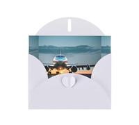 ABYchdd Airplane In The Evening Light Print Greeting Cards, Holiday Cards With Envelopes, For Christmas, Birthday, Anniversary