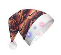 ABYchdd Airplane Sunsets Sky Print Adult Glowing Led Christmas Hat, Polyester 3-Mode Light Led Hat For Holiday Gatherings