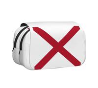 ABYchdd Alabama State Flag Print Double Clamshell Pen Case, Oxford Cloth Pouch With Zipper Pockets, Ideal Present