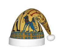 ABYchdd Ancient Egypt Tribe Series Print Plush Christmas Hat, Polyester Xmas Hat For Holiday Gifting, Cosplay And Events