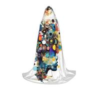 ABYchdd Artificial Intelligence Brain Print Hooded Cape, Elevate Your Festive Look, Big Hood & Bow Tie, For Halloween/Cosplay