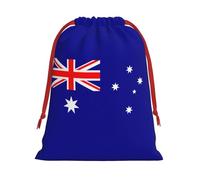 ABYchdd Australian Flag Print Drawstring Pouch, Reusable Storage Bag, Present Bag For Christmas & Daily Organizing