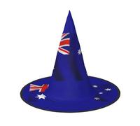 ABYchdd Australian Flag Print Foldable Halloween Witch Hat, Lightweight For Costume Party/Carnival/Halloween