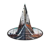 ABYchdd Brooklyn Bridge Print Foldable Halloween Witch Hat, Lightweight For Costume Party/Carnival/Halloween