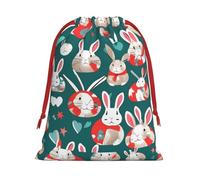 ABYchdd Bunny Rabbits Print Drawstring Pouch, Reusable Storage Bag, Present Bag For Christmas & Daily Organizing