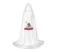 ABYchdd California State Flag Print Hooded Cape, Elevate Your Festive Look, Big Hood & Bow Tie, For Halloween/Cosplay
