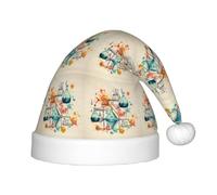 ABYchdd Chemistry Print Print Plush Christmas Hat, Polyester Xmas Hat For Holiday Gifting, Cosplay And Events