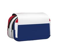 ABYchdd Dutch Flag Print Double Clamshell Pen Case, Oxford Cloth Pouch With Zipper Pockets, Ideal Present