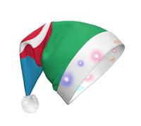 ABYchdd Flag Of Azerbaijan Print Adult Glowing Led Christmas Hat, Polyester 3-Mode Light Led Hat For Holiday Gatherings