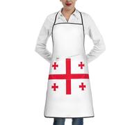 ABYchdd Flag Of Georgia Print Apron With Pocket, Polyester Cooking Apron For Kitchen, Restaurant, Craft