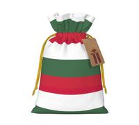 ABYchdd Flag Of Hungary Print Christmas Drawstring Present Bag, Polyester Linen-Like Bag, Reusable Holiday Goodie Bag