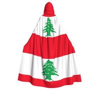 ABYchdd Flag Of Lebanon Print Halloween Adult Hooded Cloak, Unisex Hooded Robe Cloak Long Cape For Cosplay/Party