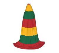 ABYchdd Flag Of Lithuania Print Hooded Cape, Elevate Your Festive Look, Big Hood & Bow Tie, For Halloween/Cosplay