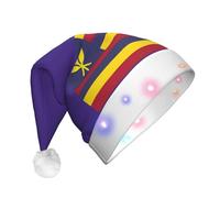 ABYchdd Flag Of The Kingdom Of Hawaii Print Adult Glowing Led Christmas Hat, Polyester 3-Mode Light Led Hat For Holiday Gatherings