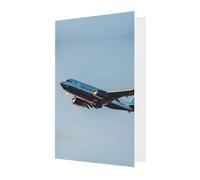 ABYchdd Flying Airplane Print Greeting Card, Blank Inside For Notes, For Christmas/Birthday/Valentine'S