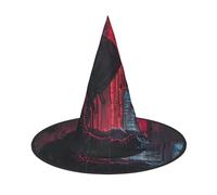 ABYchdd Hacker Attack Print Foldable Halloween Witch Hat, Lightweight For Costume Party/Carnival/Halloween
