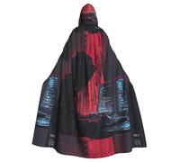 ABYchdd Hacker Attack Print Halloween Adult Hooded Cloak, Unisex Hooded Robe Cloak Long Cape For Cosplay/Party
