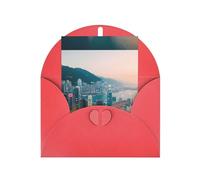 ABYchdd Hong Kong Print Greeting Card, Blank Inside For Notes, For Christmas/Birthday/Valentine'S
